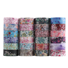 Load image into Gallery viewer, Vintage Flower Washi Tape Set (24pcs)