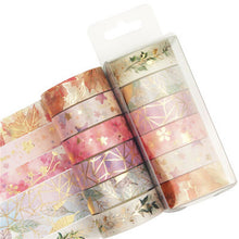 Load image into Gallery viewer, Gold Series Floral Washi Tape Set