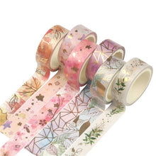 Load image into Gallery viewer, Gold Series Floral Washi Tape Set