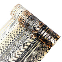 Load image into Gallery viewer, Black & Gold Foiled Washi Tape Set