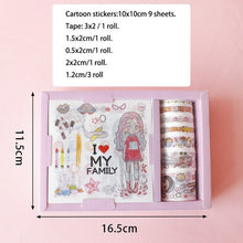 Load image into Gallery viewer, Kawaii Washi Tape + Stickers Gift Set - Original Kawaii Pen