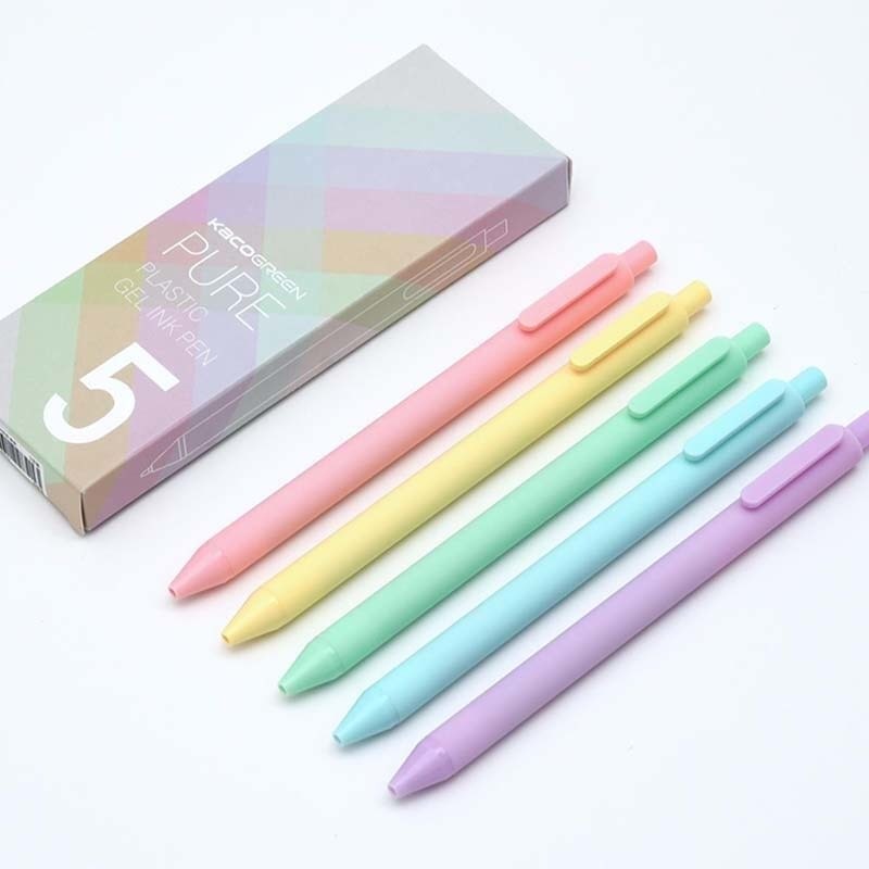 5pcs Pastel Colored Gel Ink Pens For Journaling, Scrapbooking