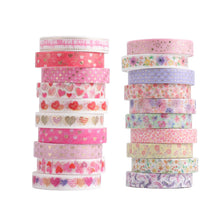 Load image into Gallery viewer, Japanese Floral & Heart Masking Tape Set (20pcs)