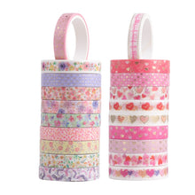 Load image into Gallery viewer, Japanese Floral & Heart Masking Tape Set (20pcs)