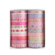 Load image into Gallery viewer, Japanese Floral & Heart Masking Tape Set (20pcs)