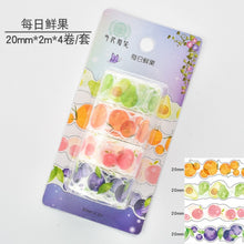 Load image into Gallery viewer, Floral & Fruits Washi Tape Sets (4 Designs) - Original Kawaii Pen