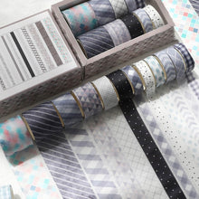 Load image into Gallery viewer, Solid Pattern Washi Tape Set (12pcs)