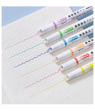 Load image into Gallery viewer, Multi-color Curved Line Highlighters (6 pcs)