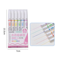 Load image into Gallery viewer, Multi-color Curved Line Highlighters (6 pcs)