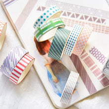Load image into Gallery viewer, Colorful Patterns Washi Tapes (8 Designs) - Original Kawaii Pen