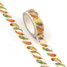Load image into Gallery viewer, Gorgeous Gold Foiled Feather Washi Tape
