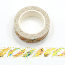 Load image into Gallery viewer, Gorgeous Gold Foiled Feather Washi Tape