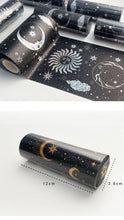 Load image into Gallery viewer, Extra Wide - Gold & Silver Asteroid Constellation Masking Tape
