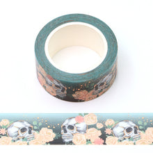 Load image into Gallery viewer, Limited Edition - Gold Foiled Floral & Skull Washi Tape - Original Kawaii Pen