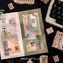 Load image into Gallery viewer, Calendar Months Wooden Stamps (14 pieces a set)