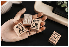 Load image into Gallery viewer, Calendar Months Wooden Stamps (14 pieces a set)