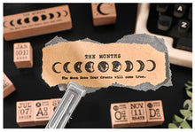 Load image into Gallery viewer, Calendar Months Wooden Stamps (14 pieces a set)