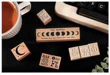Load image into Gallery viewer, Calendar Months Wooden Stamps (14 pieces a set)