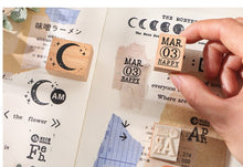 Load image into Gallery viewer, Calendar Months Wooden Stamps (14 pieces a set)