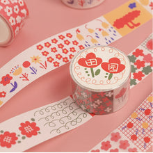 Load image into Gallery viewer, Colorful Floral Washi Tape Set (6pcs)
