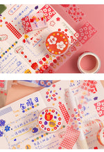 Load image into Gallery viewer, Colorful Floral Washi Tape Set (6pcs)