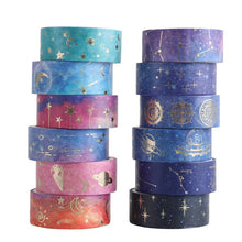 Load image into Gallery viewer, Stary Sky Foiled Washi Tape Set (12pcs)