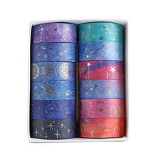 Load image into Gallery viewer, Stary Sky Foiled Washi Tape Set (12pcs)