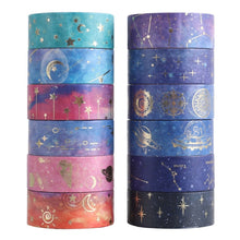 Load image into Gallery viewer, Stary Sky Foiled Washi Tape Set (12pcs)