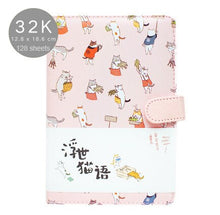 Load image into Gallery viewer, Cute Kitty's Daily Life Leather Notebook Planner