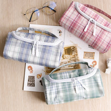 Load image into Gallery viewer, Japanese Plaid Design Bowknot Pencil Case (Large Capacity)