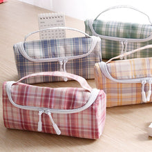 Load image into Gallery viewer, Japanese Plaid Design Bowknot Pencil Case (Large Capacity)
