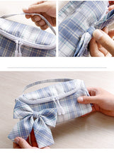 Load image into Gallery viewer, Japanese Plaid Design Bowknot Pencil Case (Large Capacity)