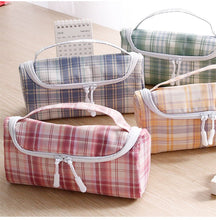 Load image into Gallery viewer, Japanese Plaid Design Bowknot Pencil Case (Large Capacity)