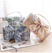 Load image into Gallery viewer, Japanese Plaid Design Bowknot Pencil Case (Large Capacity)