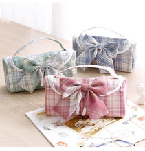 Load image into Gallery viewer, Japanese Plaid Design Bowknot Pencil Case (Large Capacity)