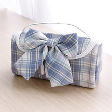 Load image into Gallery viewer, Japanese Plaid Design Bowknot Pencil Case (Large Capacity)