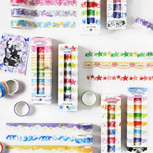 Load image into Gallery viewer, Gold Foiled Colorful Masking Tape Set ( 8pcs )