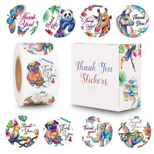 Load image into Gallery viewer, Animal & Floral "Thank you" Sticker Roll (500 Pcs/Roll)