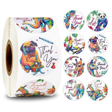 Load image into Gallery viewer, Animal & Floral "Thank you" Sticker Roll (500 Pcs/Roll)