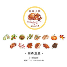 Load image into Gallery viewer, Animal & Plant Season Sticker Rolls (9 Types) - Original Kawaii Pen