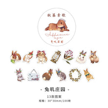 Load image into Gallery viewer, Animal & Plant Season Sticker Rolls (9 Types) - Original Kawaii Pen