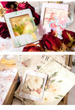 Load image into Gallery viewer, Japanese Floral Kraft Paper - Vintage Postcard