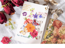 Load image into Gallery viewer, Japanese Floral Kraft Paper - Vintage Postcard