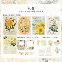 Load image into Gallery viewer, Japanese Floral Kraft Paper - Vintage Postcard