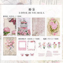 Load image into Gallery viewer, Japanese Floral Kraft Paper - Vintage Postcard
