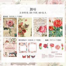 Load image into Gallery viewer, Japanese Floral Kraft Paper - Vintage Postcard