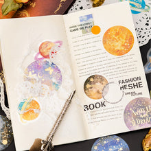 Load image into Gallery viewer, Colorful Gold Foiled Universe Stickers