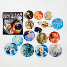 Load image into Gallery viewer, Colorful Gold Foiled Universe Stickers