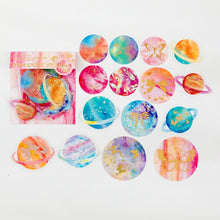 Load image into Gallery viewer, Colorful Gold Foiled Universe Stickers