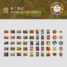 Load image into Gallery viewer, Vintage Style Stickers in a Tin Box (100pcs) - Original Kawaii Pen